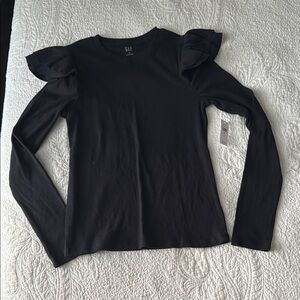 NWT GAP Black Ruffled Blouse